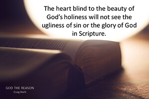 The heart blind to the beauty of God’s holiness will not see the ugliness of sin or the glory of God in Scripture.