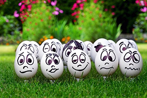 Gleaning from The Religious Affections (Part 10): Uncertain Signs Six and Seven: The Presence of Love and Many Affections at the Same Time - Weekly Blog Post by Dr. Craig Biehl - eggs with faces on grass