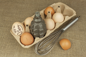 The Human Limitations of Unreasonable Atheism (Part 14): “The Problem of Evil” (Part A) - Weekly Blog Post by Dr. Craig Biehl - grenade in egg carton